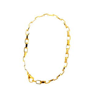 10K Yellow Gold Hollow Short Paperclip Bracelet 8"