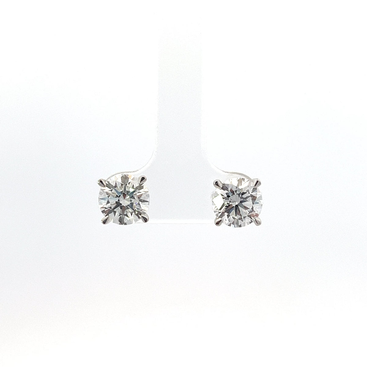 14K White Gold 3.18cttw Lab Grown Diamond Stud Earrings