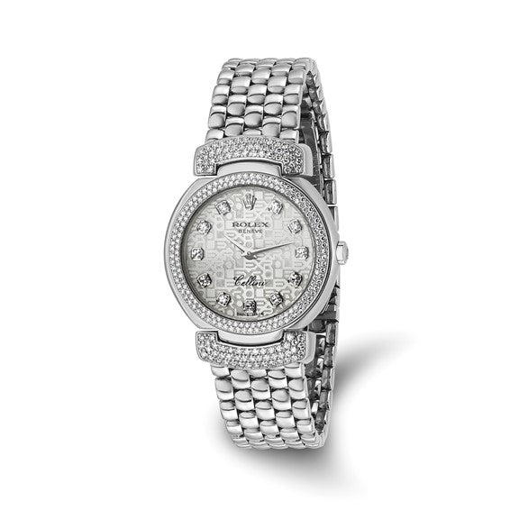 Ladies Rolex with White Gold Cellini with Silver Dial