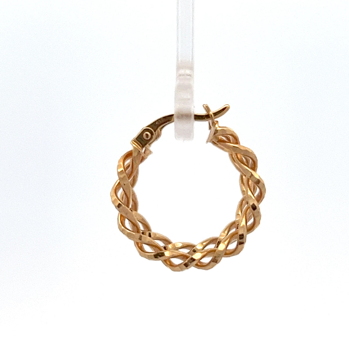10K Yellow Gold Spring Hoop Earrings