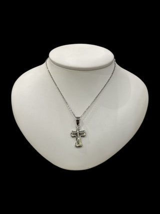 Stainless Steel 23X15mm Cross Pendant - 18"