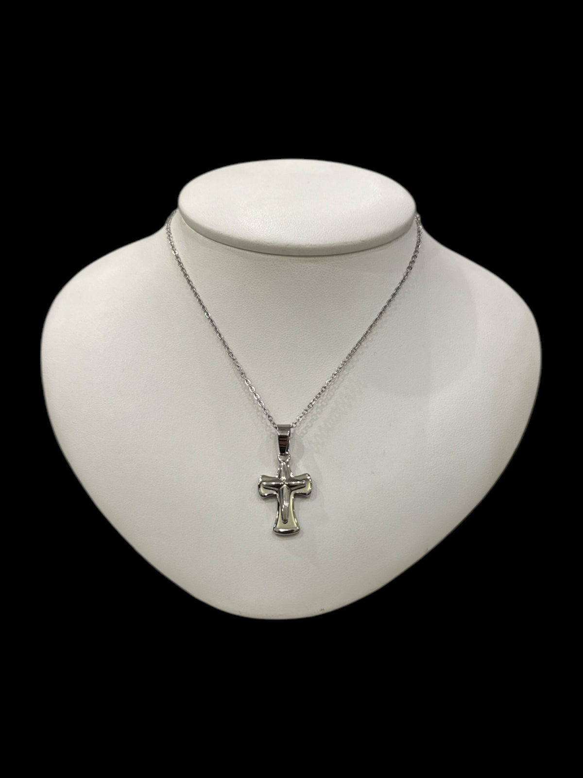 Stainless Steel 23X15mm Cross Pendant - 18&quot;