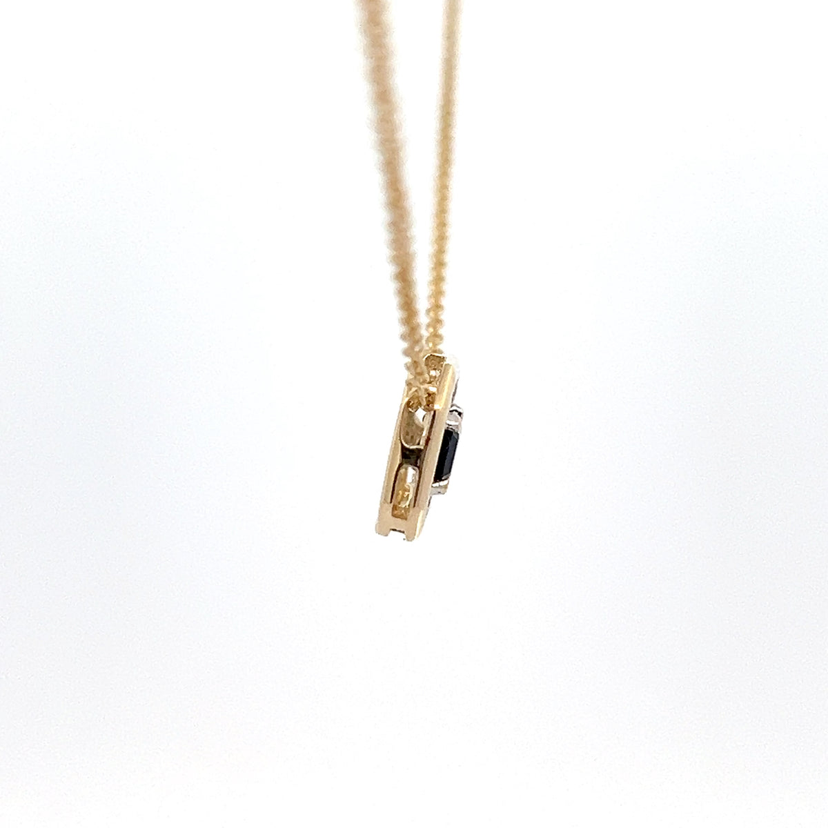 10K Yellow Gold Sapphire and Diamond Necklace