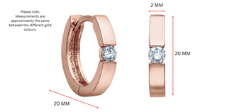 Pendientes tipo argolla con bisagras Huggie de diamantes de 0,10 quilates en oro amarillo de 10 quilates