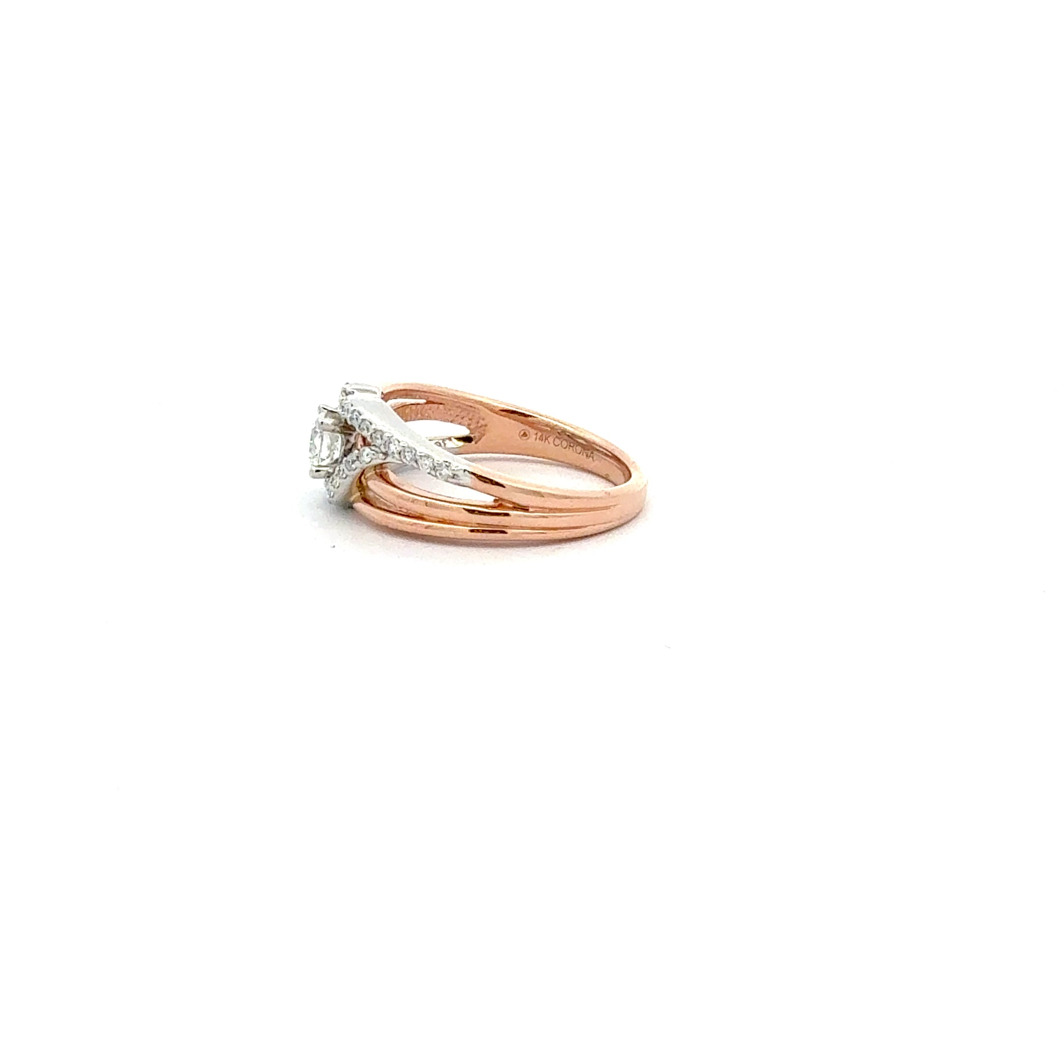 14K Rose and White Gold Two-Tone 0.50cttw Canadian Diamond Ring - 4