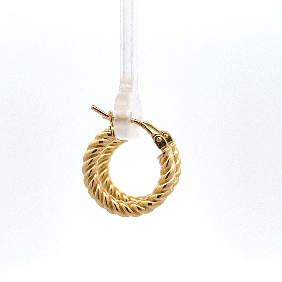 10K Yellow Gold Twisted Hoop Earrings