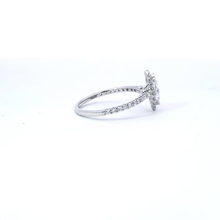 14K White Gold 0.97cttw Lab Grown Marquise Cut Halo Diamond Ring
