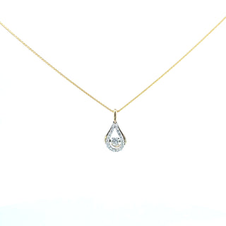 10K Yellow and White Gold two tone Pulse Diamond Necklace