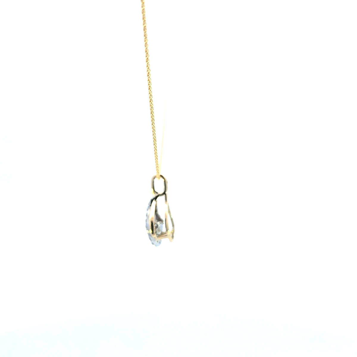 10K Yellow and White Gold two tone Pulse Diamond Necklace
