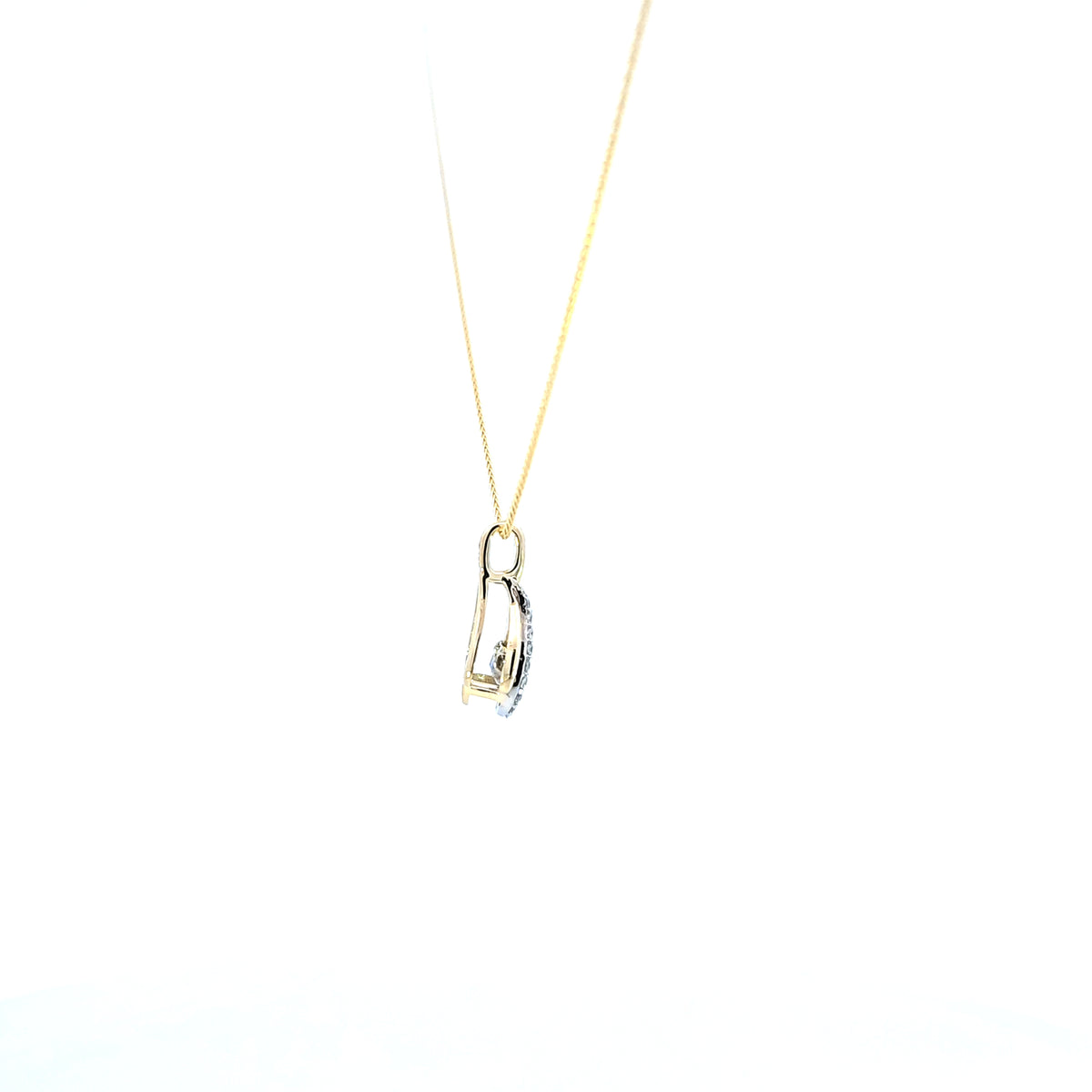10K Yellow and White Gold two tone Pulse Diamond Necklace