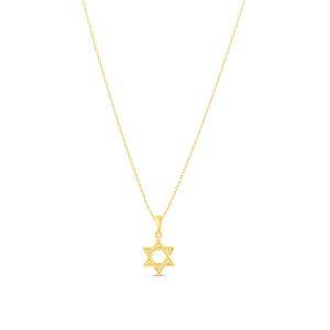 10K Yellow Gold Star of David Charm