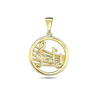 10K Yellow Gold Musical Notes Charm