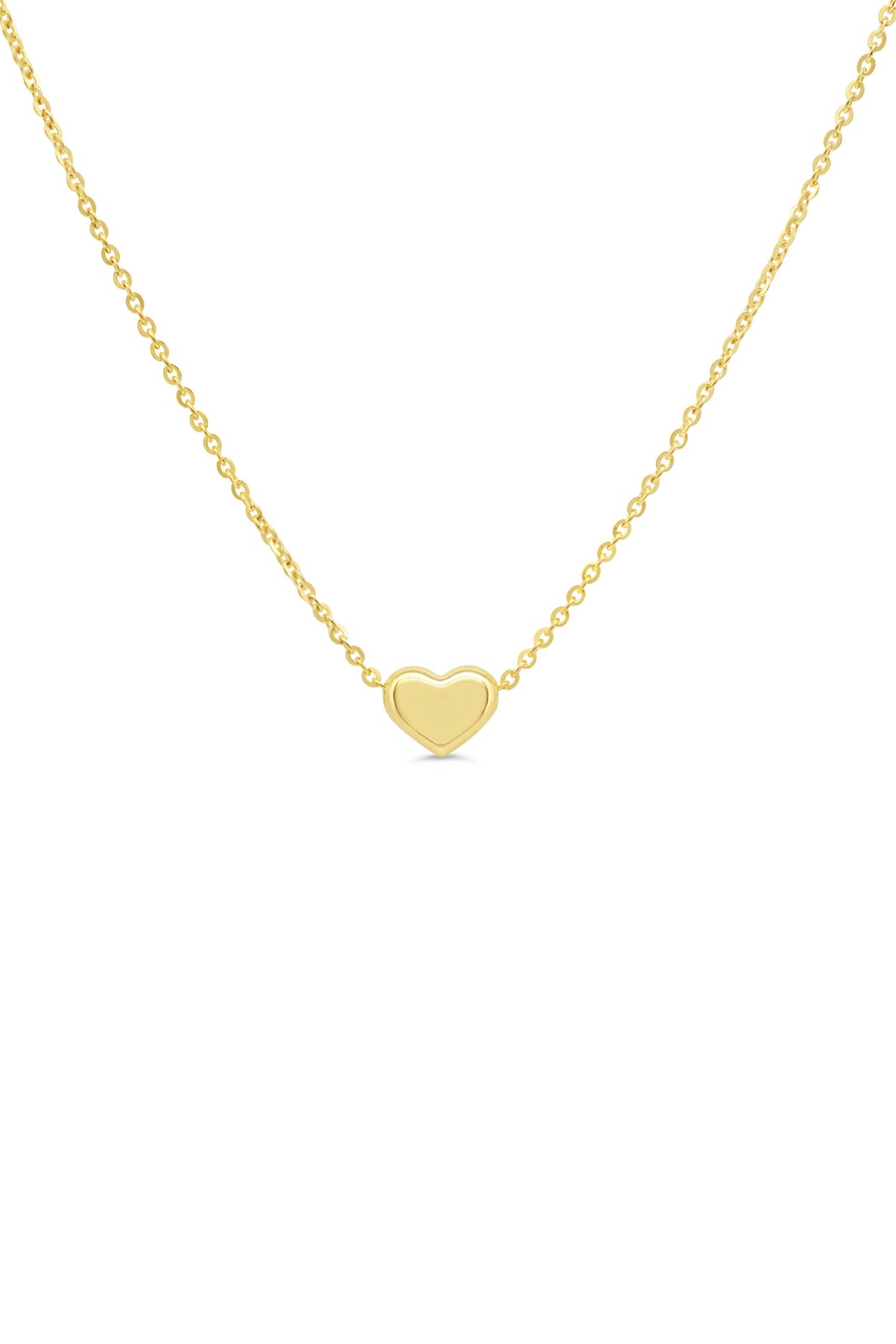10K Yellow Gold Heart Necklace - 16-18"