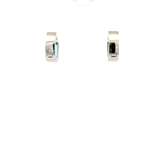 Solitaire Earrings With Baguette Color Stone