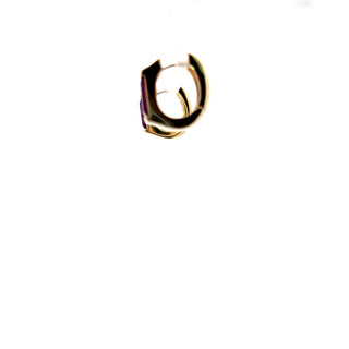 Solitaire Earrings With Baguette Color Stone