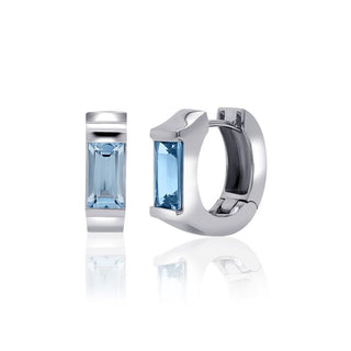 Solitaire Earrings With Baguette Color Stone