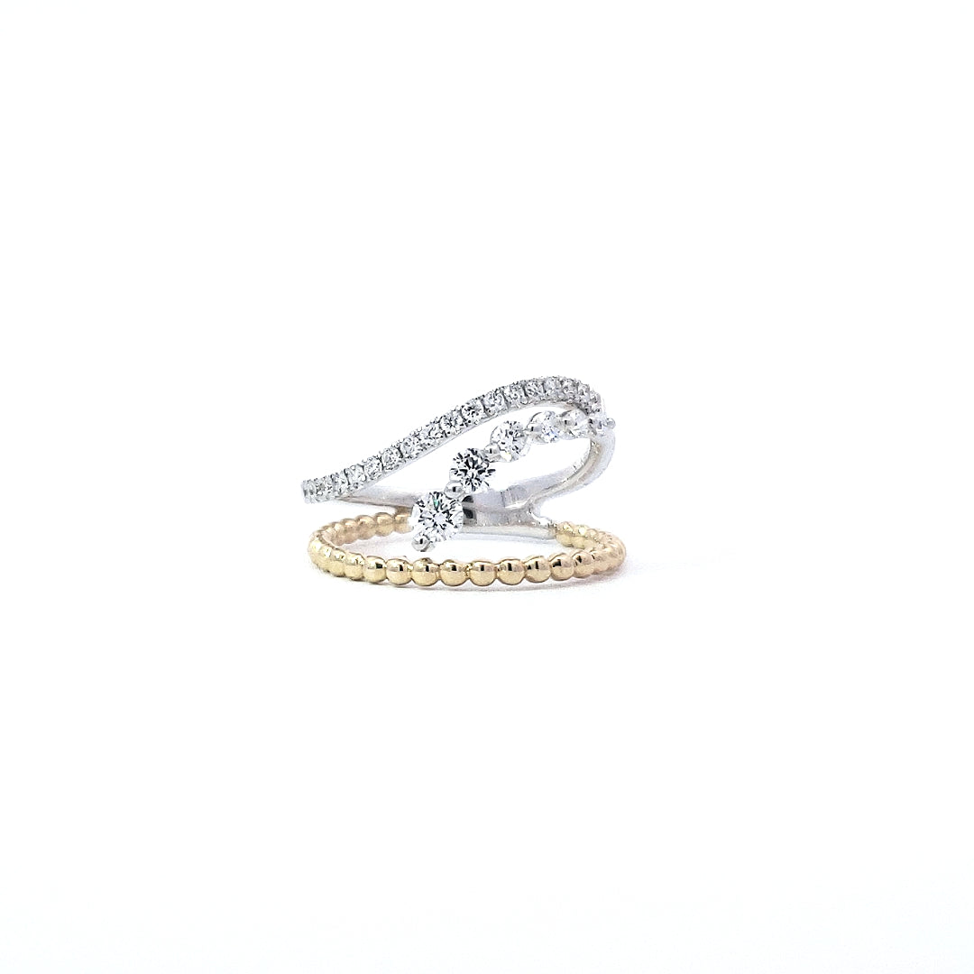 14K Yellow and White Gold 0.52 cttw Diamond Ring