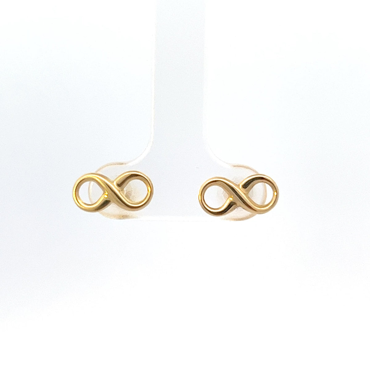 14K Yellow Gold Infinity stud earrings