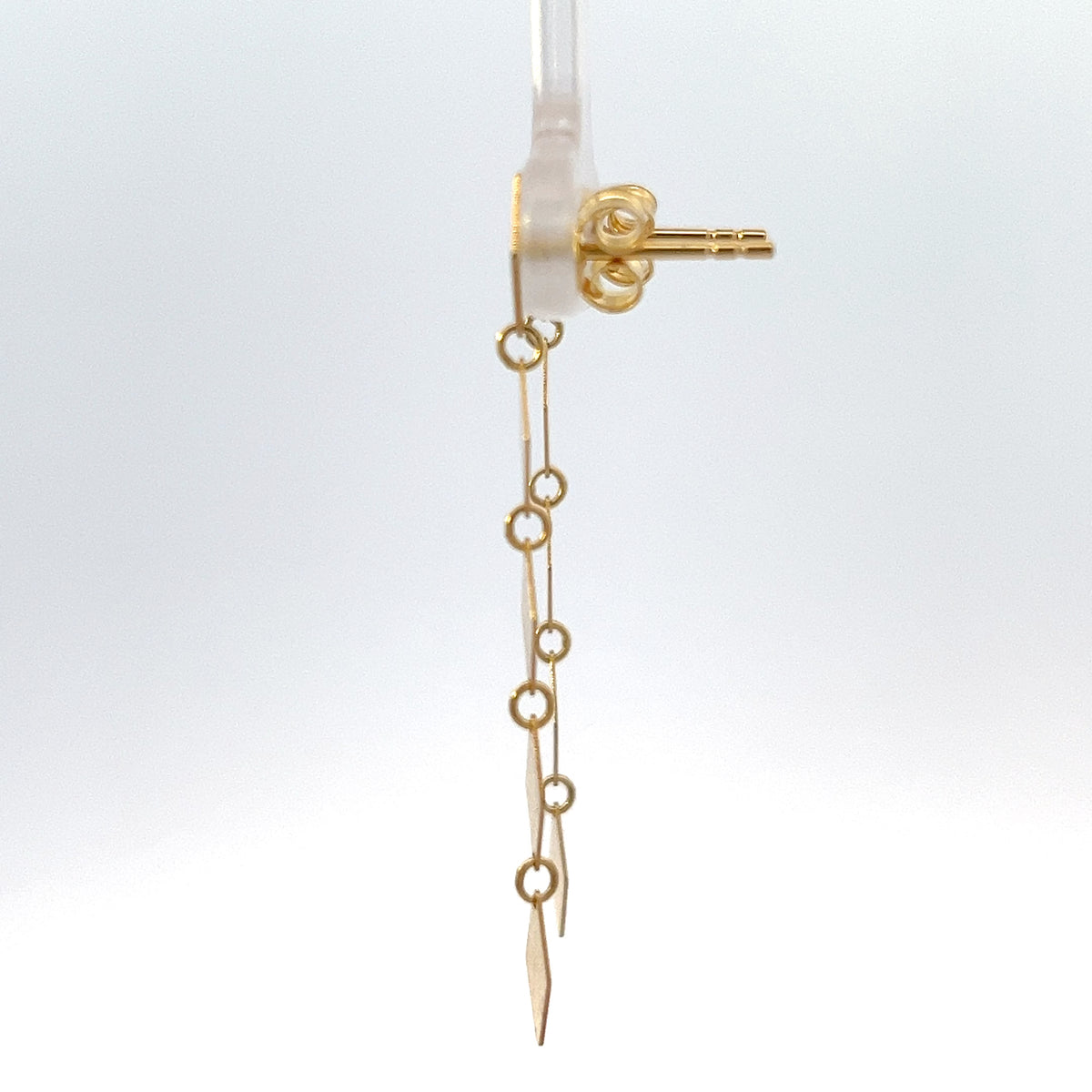 10K Yellow Gold Kite Dangling Stud Earrings
