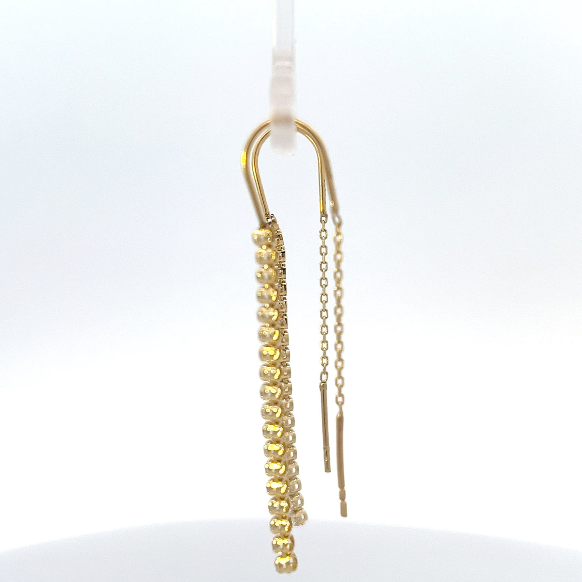 10K Yellow Gold Cubic Zirconia Tennis Earrings
