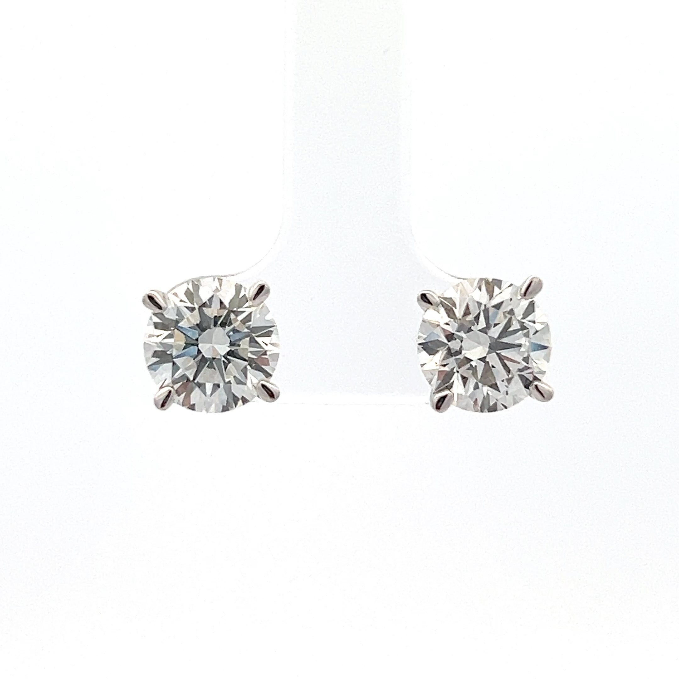 14K White Gold 4cttw Lab Grown Diamond Stud Earrings - White gold