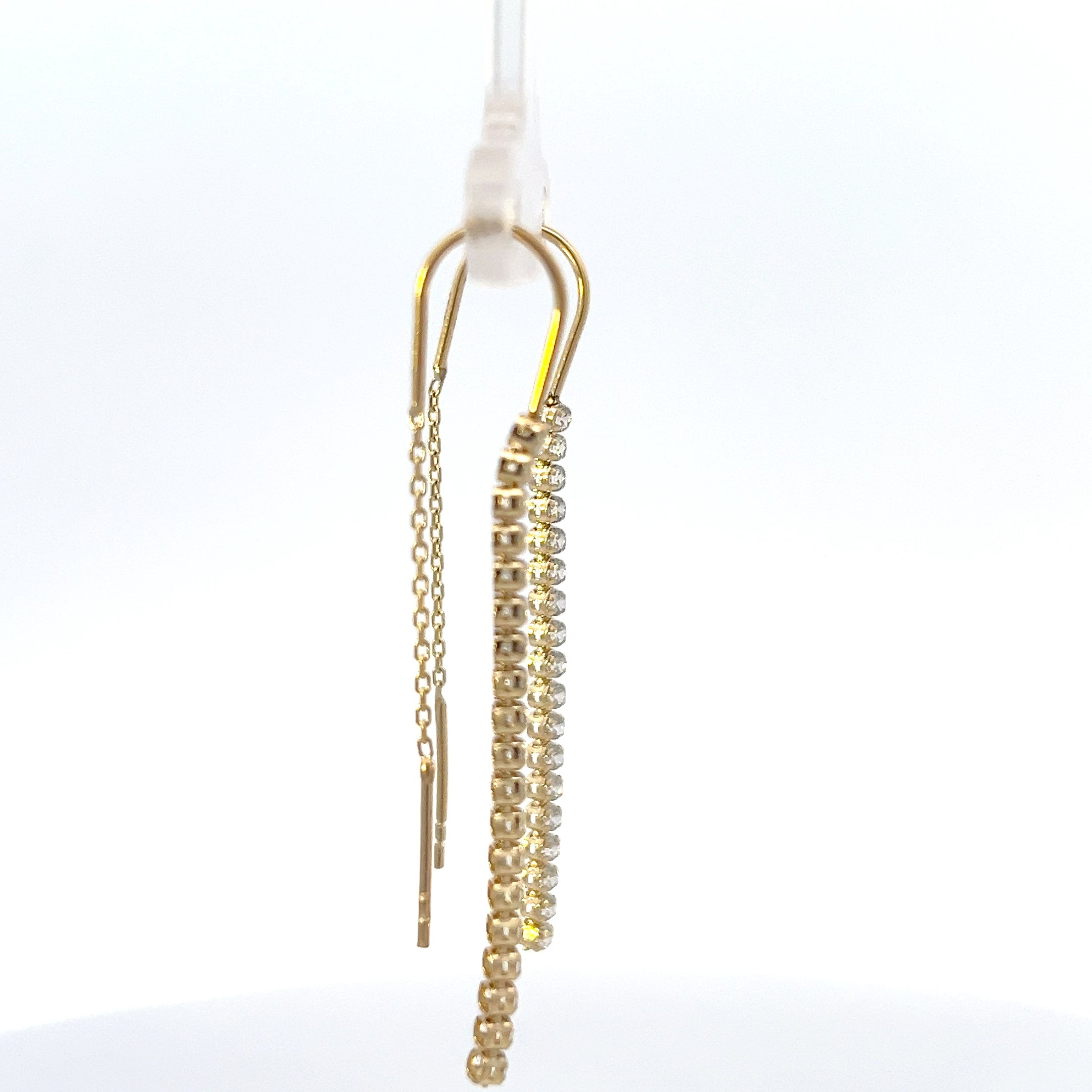 10K Yellow Gold Cubic Zirconia Tennis Earrings