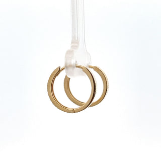 10K Yellow Gold Diamond -Cut Huggie Earrings