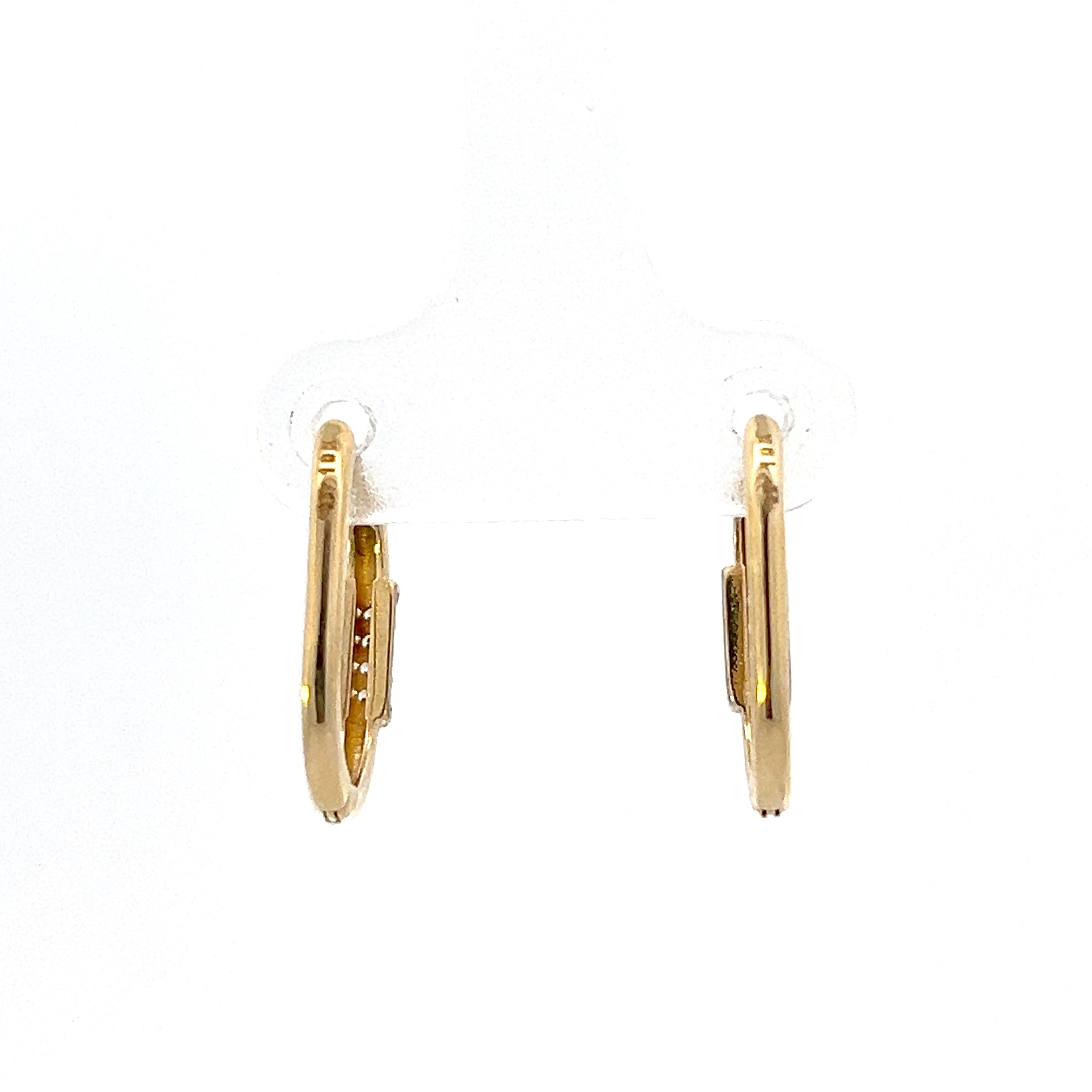 10K Yellow Gold Oval Cubic Zirconia Huggies