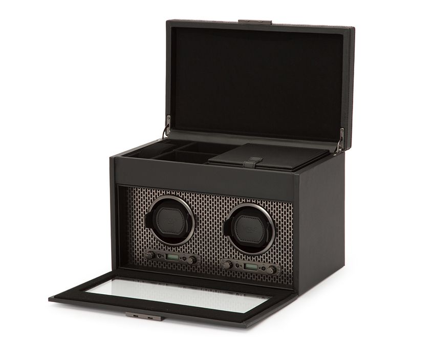 Axis Double Watch Winder with Storage