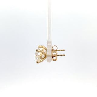 Aretes de oro amarillo de 14 quilates con diamantes cultivados en laboratorio de 1,05 quilates