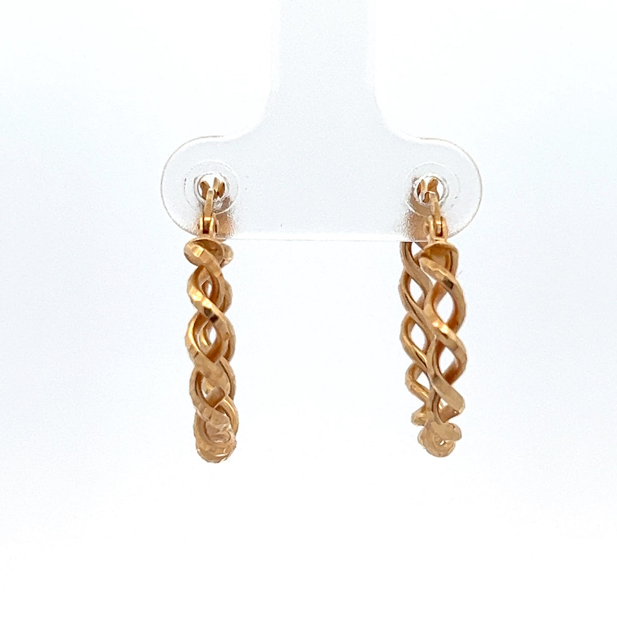 10K Yellow Gold Spring Hoop Earrings