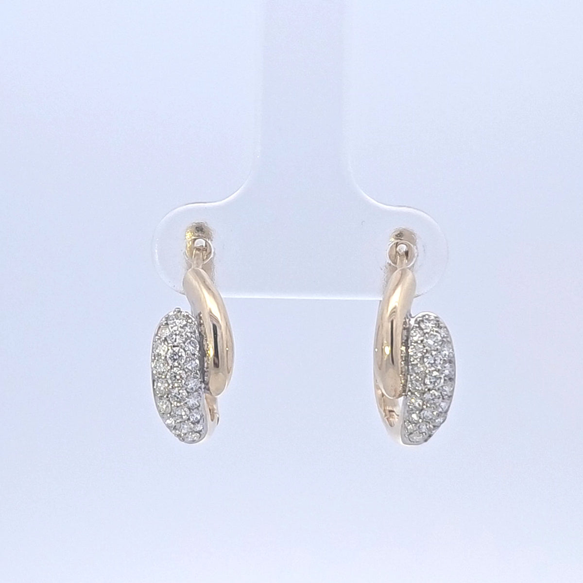 10K Yellow Gold 0.50cttw Diamond Hoop Earrings