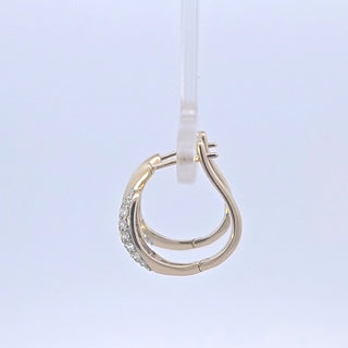 10K Yellow Gold 0.50cttw Diamond Hoop Earrings