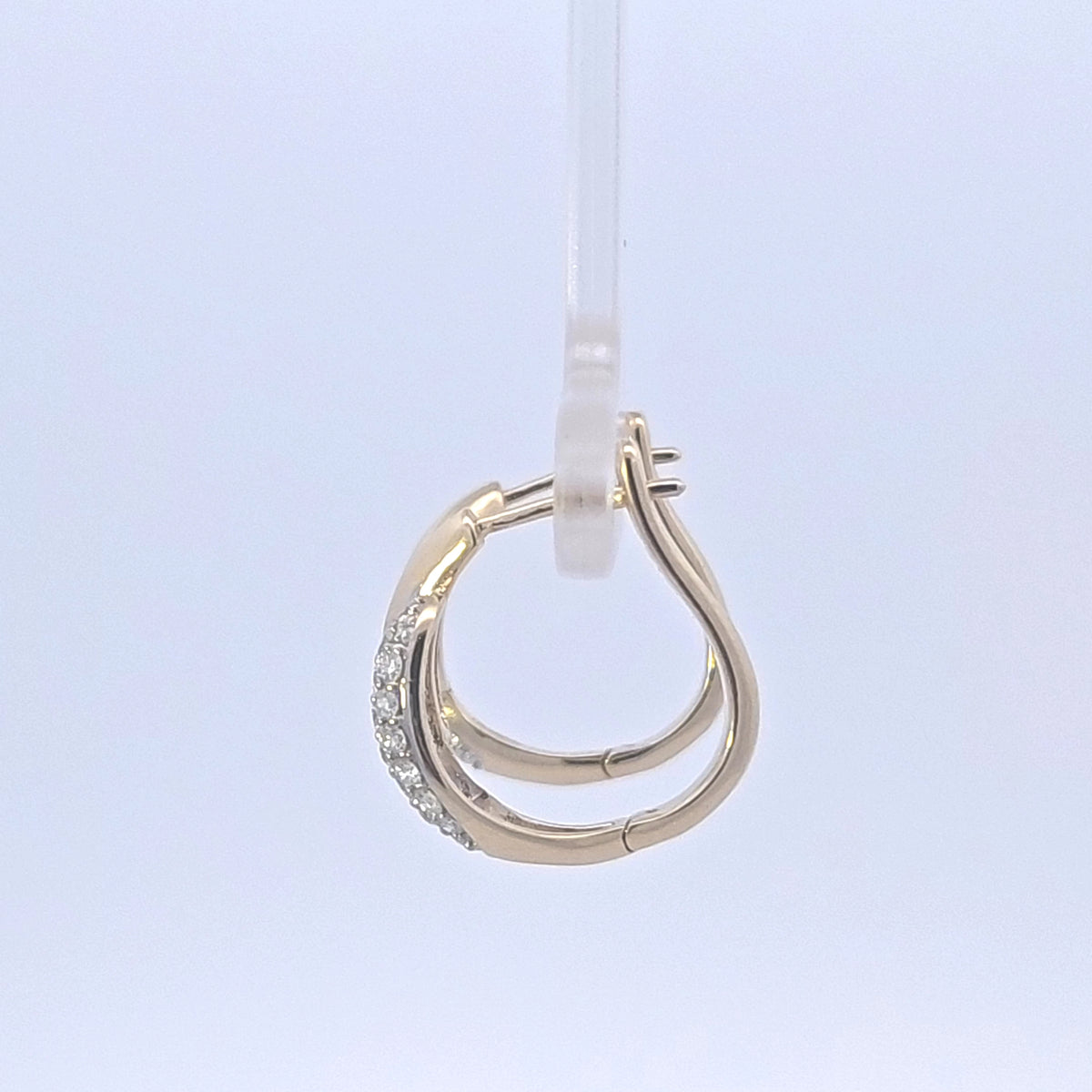 10K Yellow Gold 0.50cttw Diamond Hoop Earrings