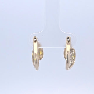 10K Yellow Gold 0.50cttw Diamond Hoop Earrings