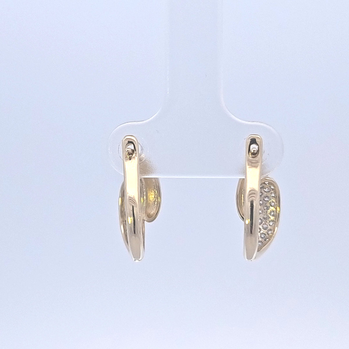 10K Yellow Gold 0.50cttw Diamond Hoop Earrings