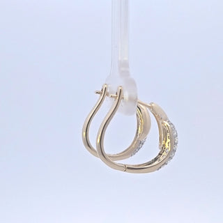 10K Yellow Gold 0.50cttw Diamond Hoop Earrings