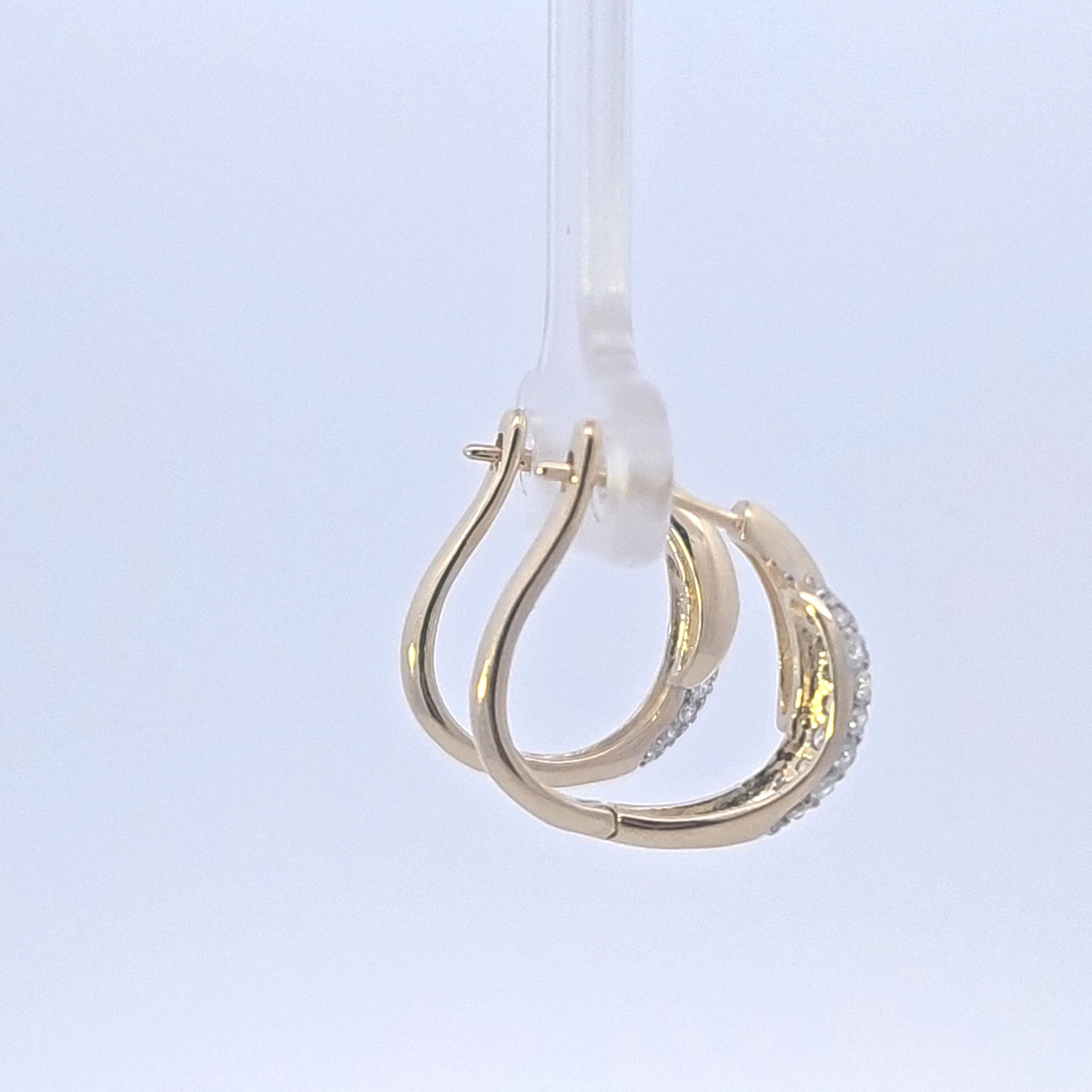 10K Yellow Gold 0.50cttw Diamond Hoop Earrings