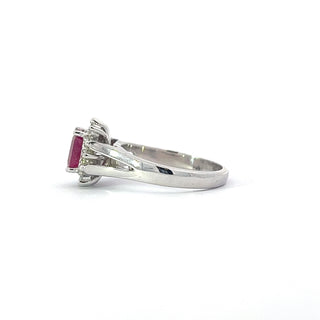 14K White Gold 0.70cttw Ruby and 0.30ttw Diamond Ring