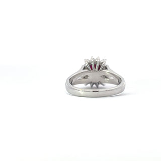 14K White Gold 0.70cttw Ruby and 0.30ttw Diamond Ring