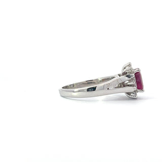 14K White Gold 0.70cttw Ruby and 0.30ttw Diamond Ring
