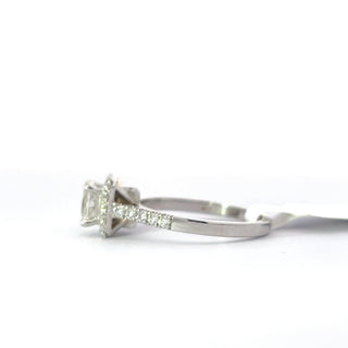 14K White Gold Diamond Ring with Halo