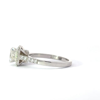 14K White Gold Diamond Ring with Halo