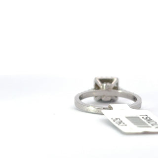 14K White Gold Diamond Ring with Halo