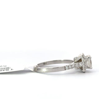14K White Gold Diamond Ring with Halo