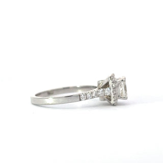 14K White Gold Diamond Ring with Halo
