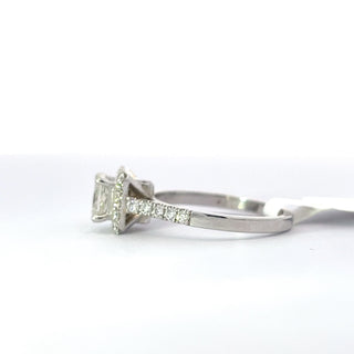 14K White Gold Diamond Ring with Halo