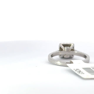 14K White Gold Diamond Ring with Halo