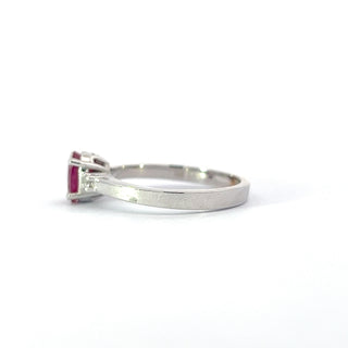 14K White Gold Ruby and Natural Diamond Ring