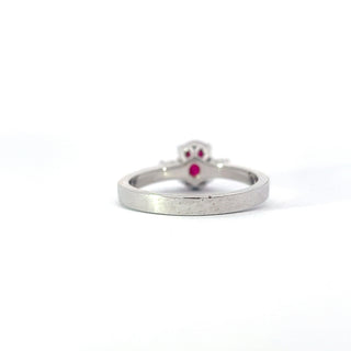 14K White Gold Ruby and Natural Diamond Ring